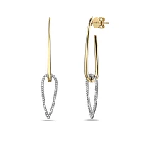 14K Yellow and White Gold 0.28 cttw Diamond Earrings