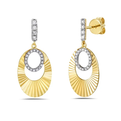 14K Yellow Gold 0.21cttw Diamond Earrings