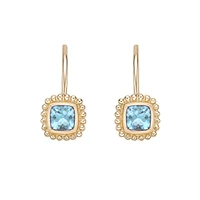 10K Yellow Gold Bezel-set Aquamarine Earrings