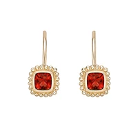 10K Yellow Gold Bezel-set Garnet Earrings