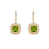 10K Yellow Gold Peridot Lever Back Earrings