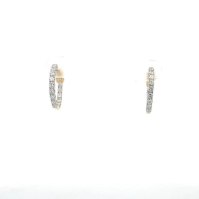 10K Gold 1.00cttw Lab Grown Diamond Huggie / Hoop Earrings