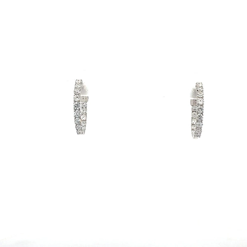 10K White Gold 0.50cttw Lab Grown Diamond Huggie / Hoop Earrings