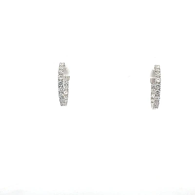 10K White Gold 0.50cttw Lab Grown Diamond Huggie / Hoop Earrings