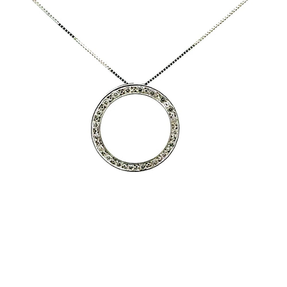 10K White Gold 0.10 cttw Diamond Necklace