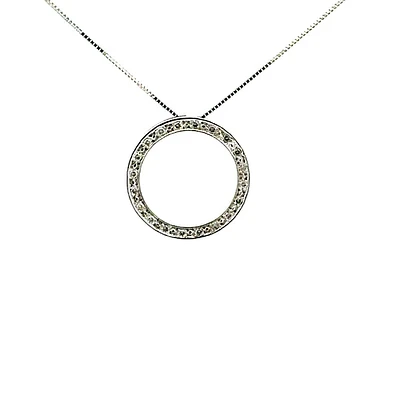 10K White Gold 0.10 cttw Diamond Necklace