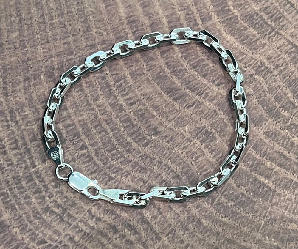 925 Sterling Silver 5.5mm Rolo Link Bracelet  -  8.25 Inches