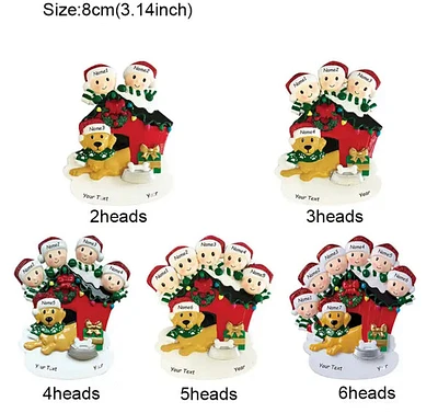 Personalized Dog Family Christmas Tree Ornament - 2 People
