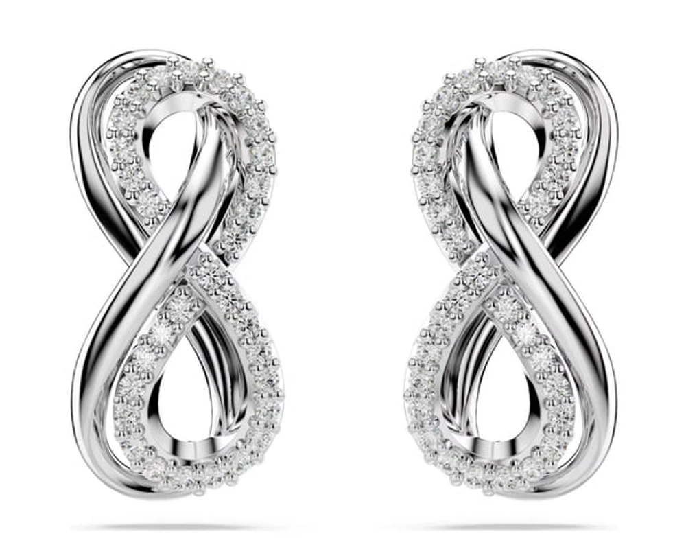 Swarovski - Hyperbola stud earrings, Infinity, White, Rhodium plated - 5687269/5689648 (SS)