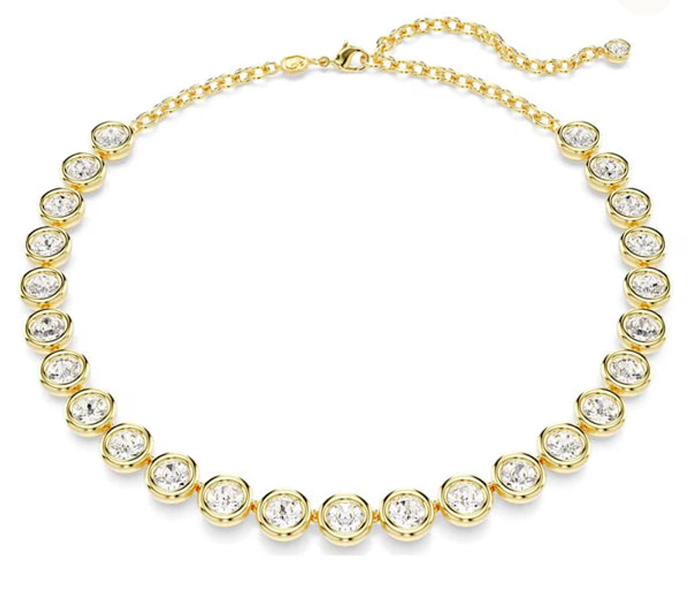 Swarovski -Imber necklace, Round cut, White, Gold-tone plated - 5682585