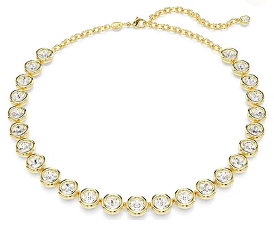 Swarovski -Imber necklace, Round cut, White, Gold-tone plated - 5682585