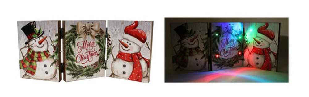LED MDF 3 Panel Table Top Christmas Decor