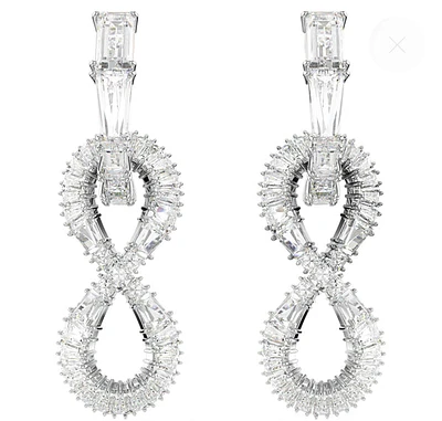 Swarovski -  Hyperbola drop earrings, Infinity, White, Rhodium plated - 5679793