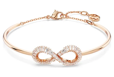 Swarovski - Hyperbola bangle, Infinity, White, Rose gold-tone plated - 5679443