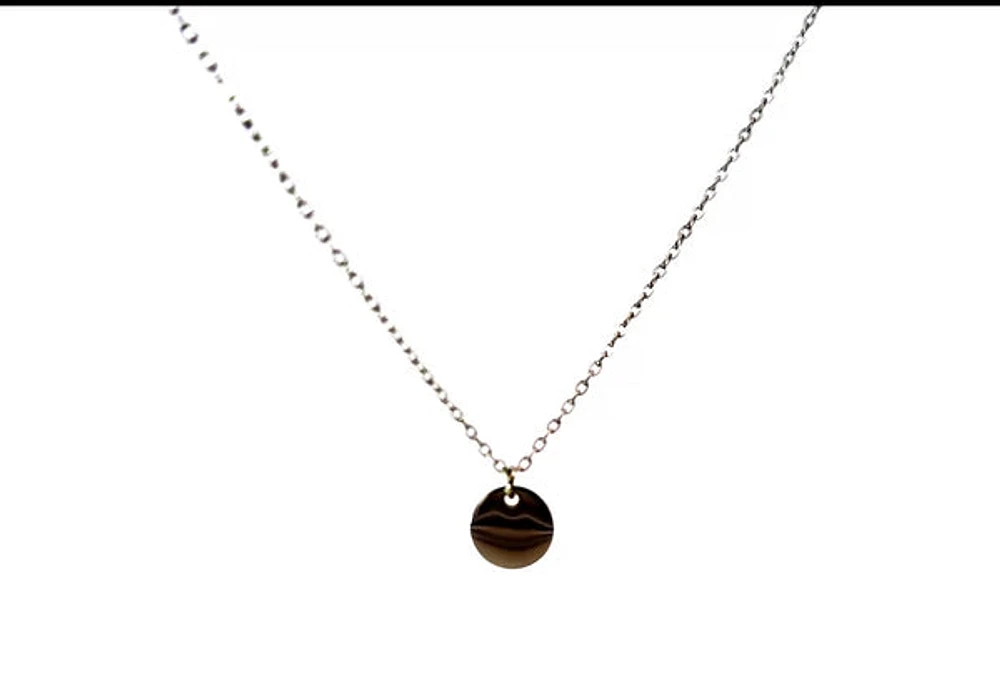 Stainless Steel 10mm Engravable Disc Pendant - 18"