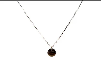 Stainless Steel 10mm Engravable Disc Pendant - 18"