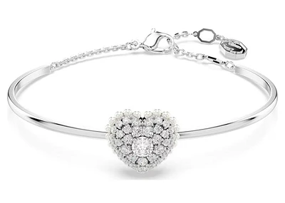 Swarovski -Hyperbola bangle, Heart, White, Rhodium plated - 5684385