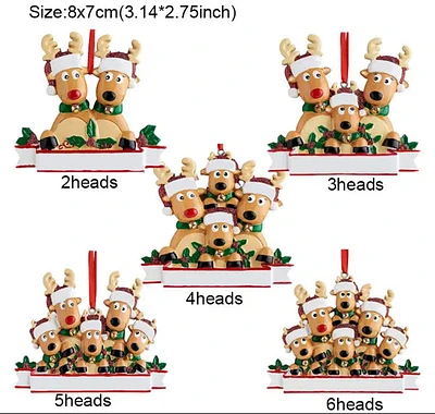 Personalized Reindeer Family Christmas Tree Ornament