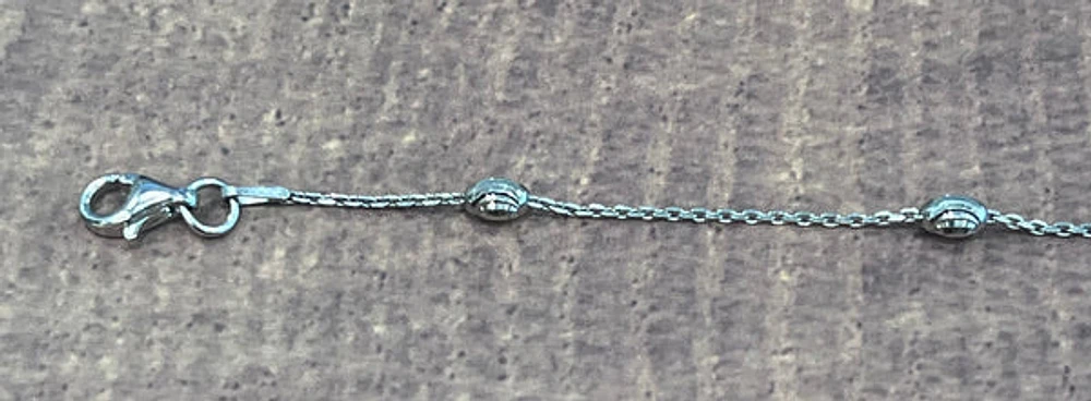 925 Sterling Silver 3.0mm Ball Link Bracelet  -  7.25 Inches