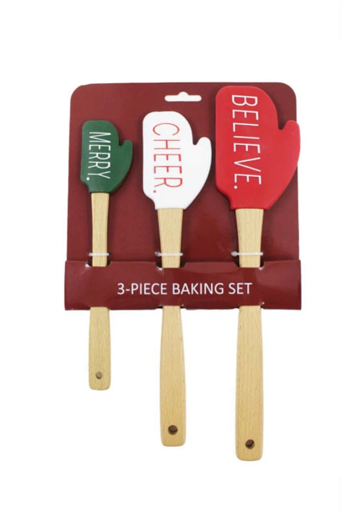3 Piece Silicone Christmas Spatula Set