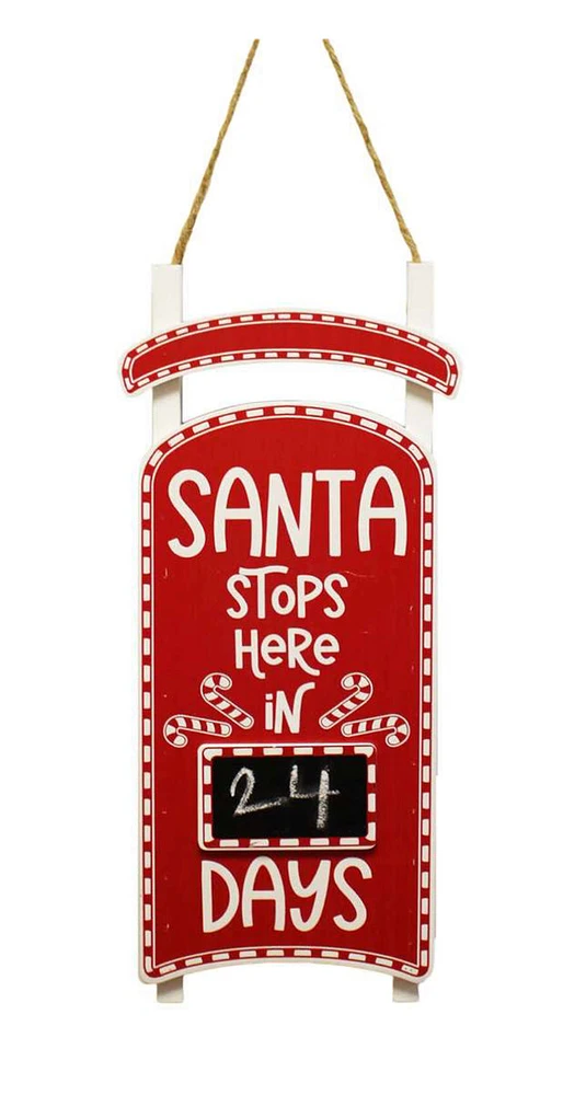 Wood Santa Stops Here Christmas Count Down