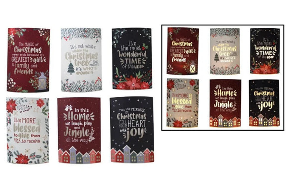 LED Paper Christmas Signs - Sold Separately