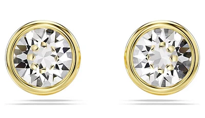 Swarovski - Imber stud earrings, Round cut, White, Gold-tone plated - 5681552