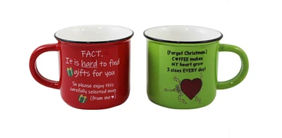 2 Piece Mug Set - Red & Green