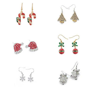 Crystal Christmas Earrings - Sold Separately