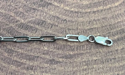 925 Sterling Silver 4.0mm Paperclip Link Bracelet  -  7.0 Inches