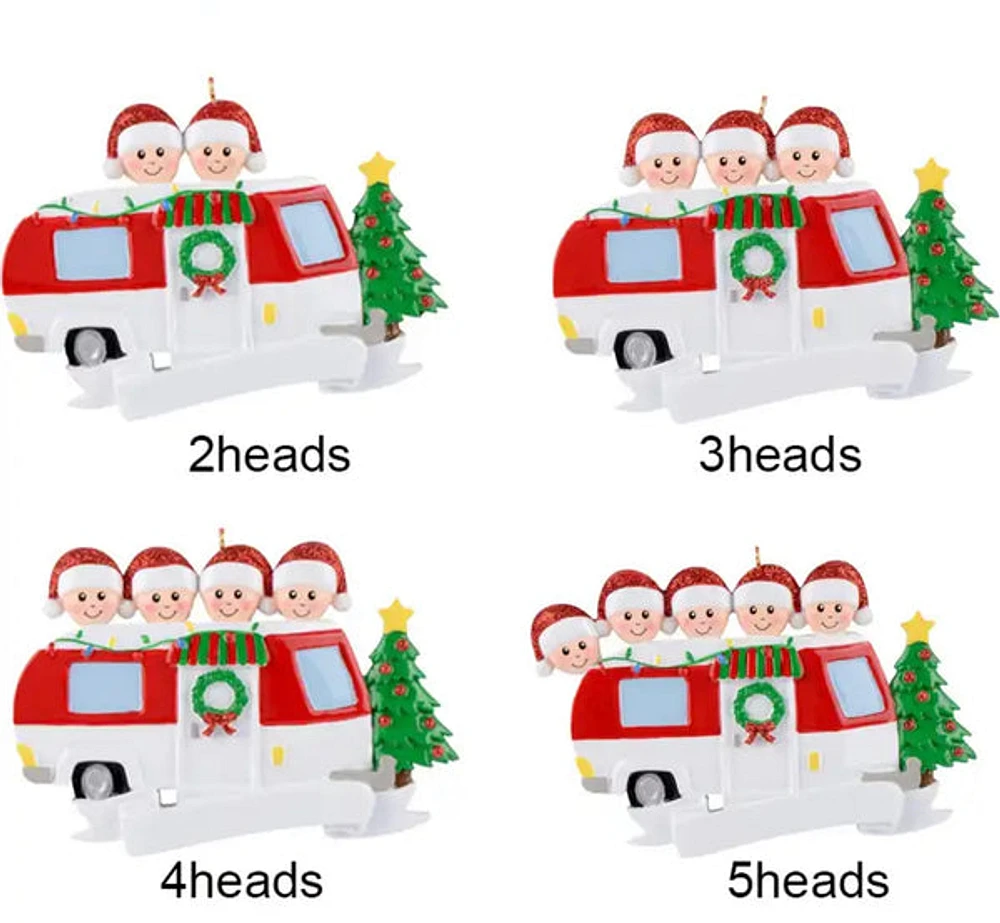 Personalized Camper Family Christmas Tree Ornament - 2 People