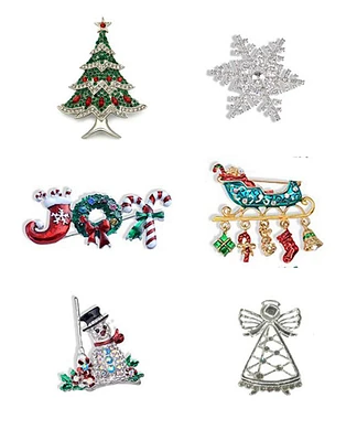 Crystal Christmas Brooch / Pin