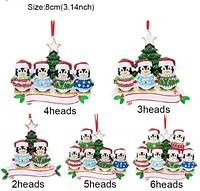 Personalized Penguin Family Christmas Tree Ornament
