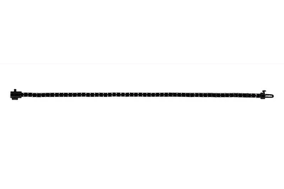 Sterling Silver with Black Rhodium Lab Created Black Spinel  Bracelet