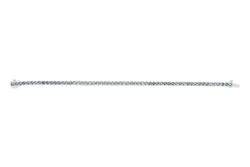 Sterling Silver with 14K Gold Plate Lab Created Aquamarine Bracelet