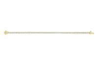 Sterling Silver with 14K Gold Plate Lab Created White Sapphire Bracelet 