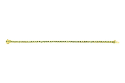 Sterling Silver with 14K Gold Plate Lab Created Peridot Bracelet - August Birthstone