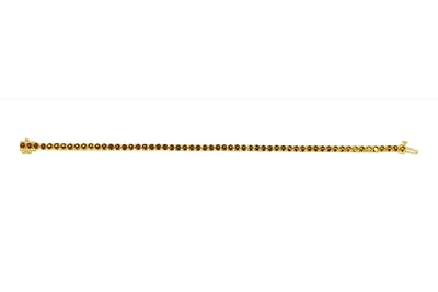 Sterling Silver with 14K Gold Plate Lab Created Citrine  Bracelet - November Birthstone