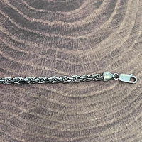 925 Sterling Silver 5.0mm Rope Link Bracelet  -  8.0 Inches