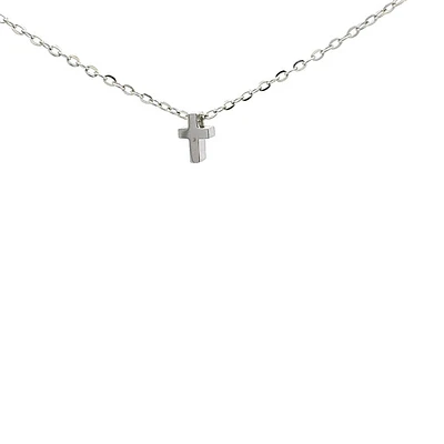 Stainless Steel 8.5X6mm Cross Pendant - 18"