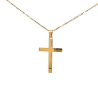 Stainless Steel Gold Plated 40X25mm Cross Pendant - 18"
