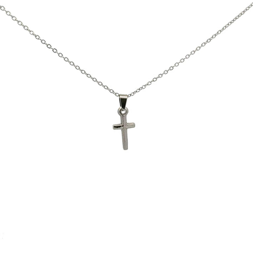Stainless Steel 18x9mm Cross Pendant - 18"