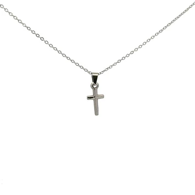 Stainless Steel 18x9mm Cross Pendant - 18"