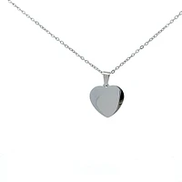 Stainless Steel 23X21mm Engravable Heart Pendant - 18"