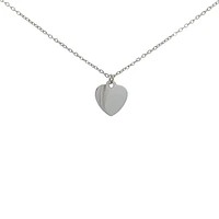 Stainless Steel 18X16mm Engravable Heart Pendant - 18"
