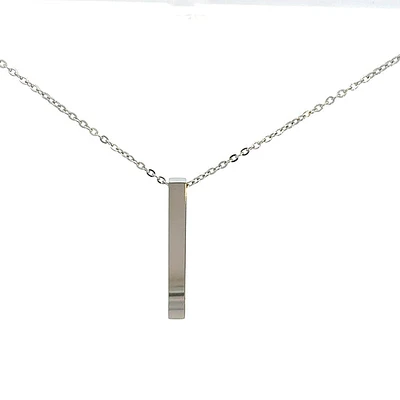Stainless Steel 39X5mm Engravable Bar Pendant - 18"