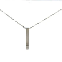 Stainless Steel 39X5mm Engravable Bar Pendant - 18"