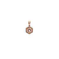 14K Rose Gold Morganite and Diamond Pendant