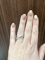 14K White Gold 1.70 cttw Multicoloured Sapphire and White Diamond Ring - 5