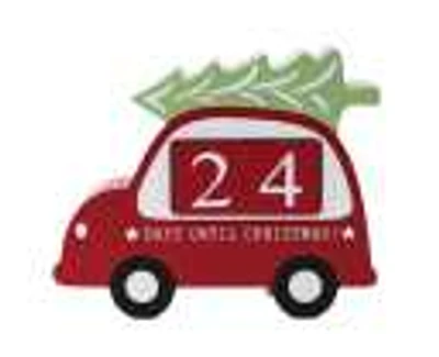 Red Car with Tree Christmas Count Down